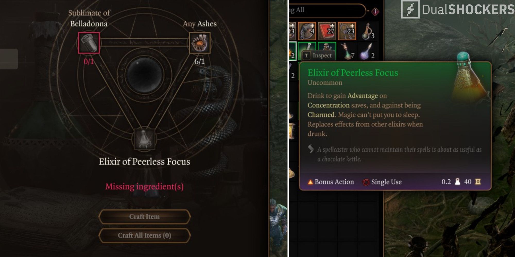 Is elixir of peerless focus bg3 worth it? (Compare benefits for your build)